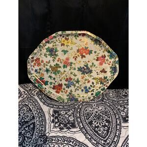 Floral Tin Serving Platter